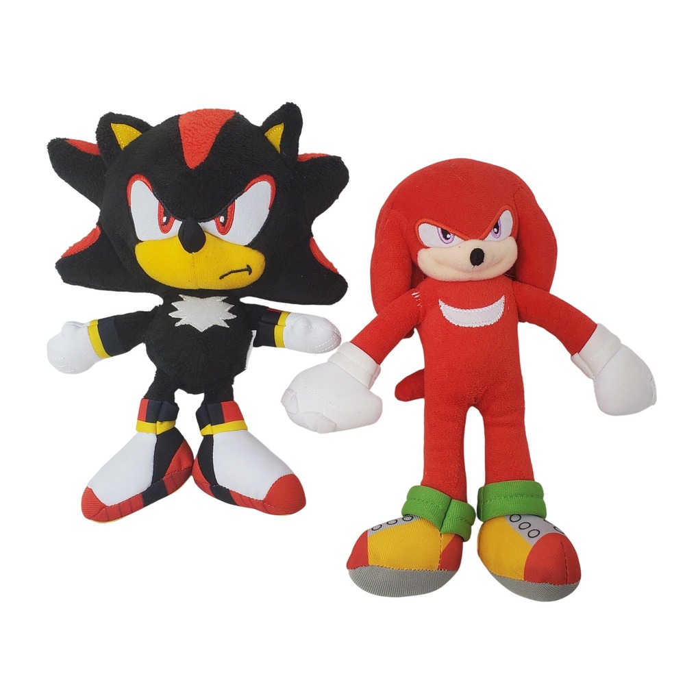 Sonic the Hedgehog Shadow and Knuckles Plush Toy Set 10" SEGA Video Game Figures